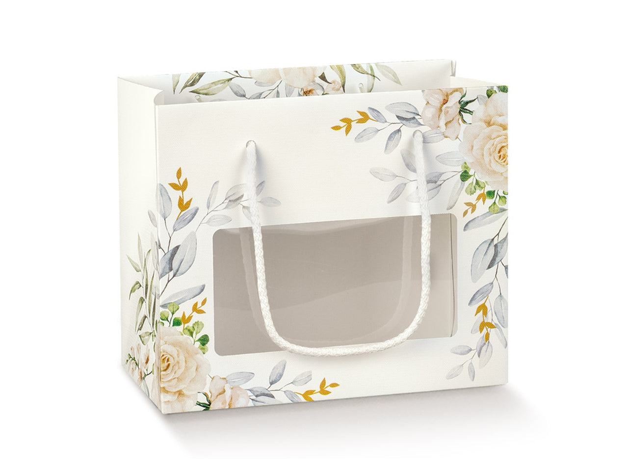 FIBRA BIANCA SHOP CON FINESTRA 16X8X14CM DI COLORE BIANCO