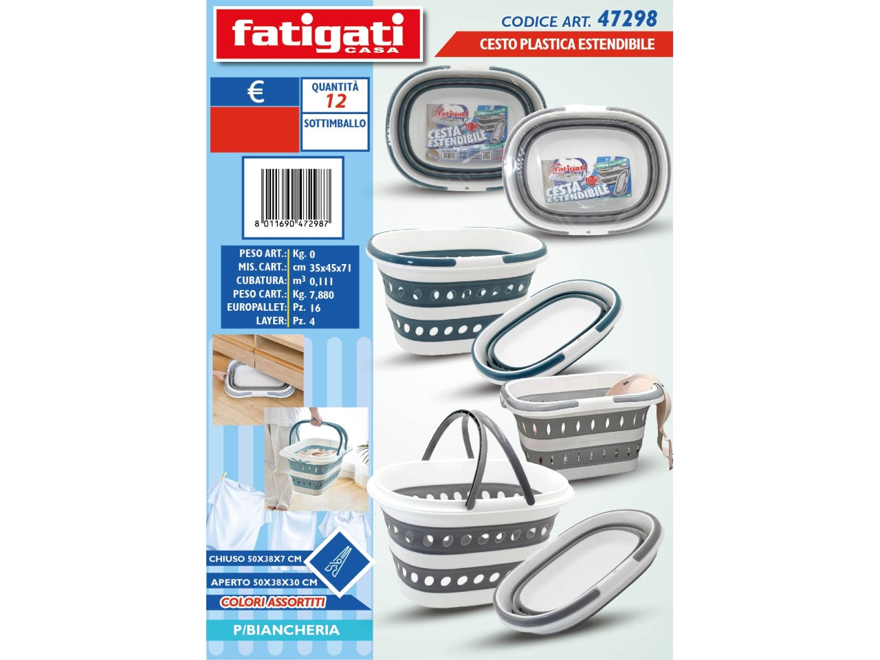 CESTO ESTENSIBILE 50X38X30CM