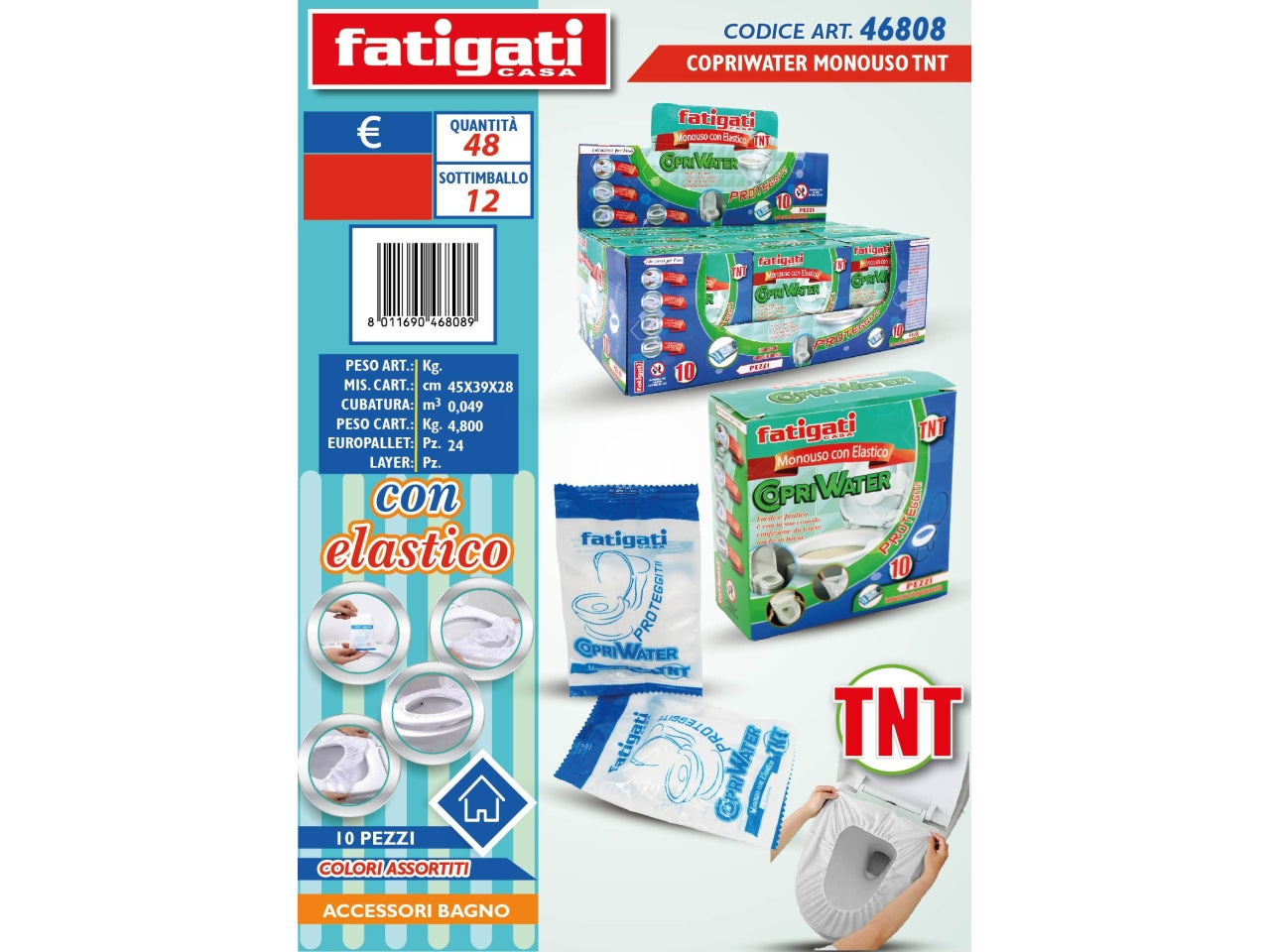 COPRIWATER MONOUSO IN TNT CON ELASTICO