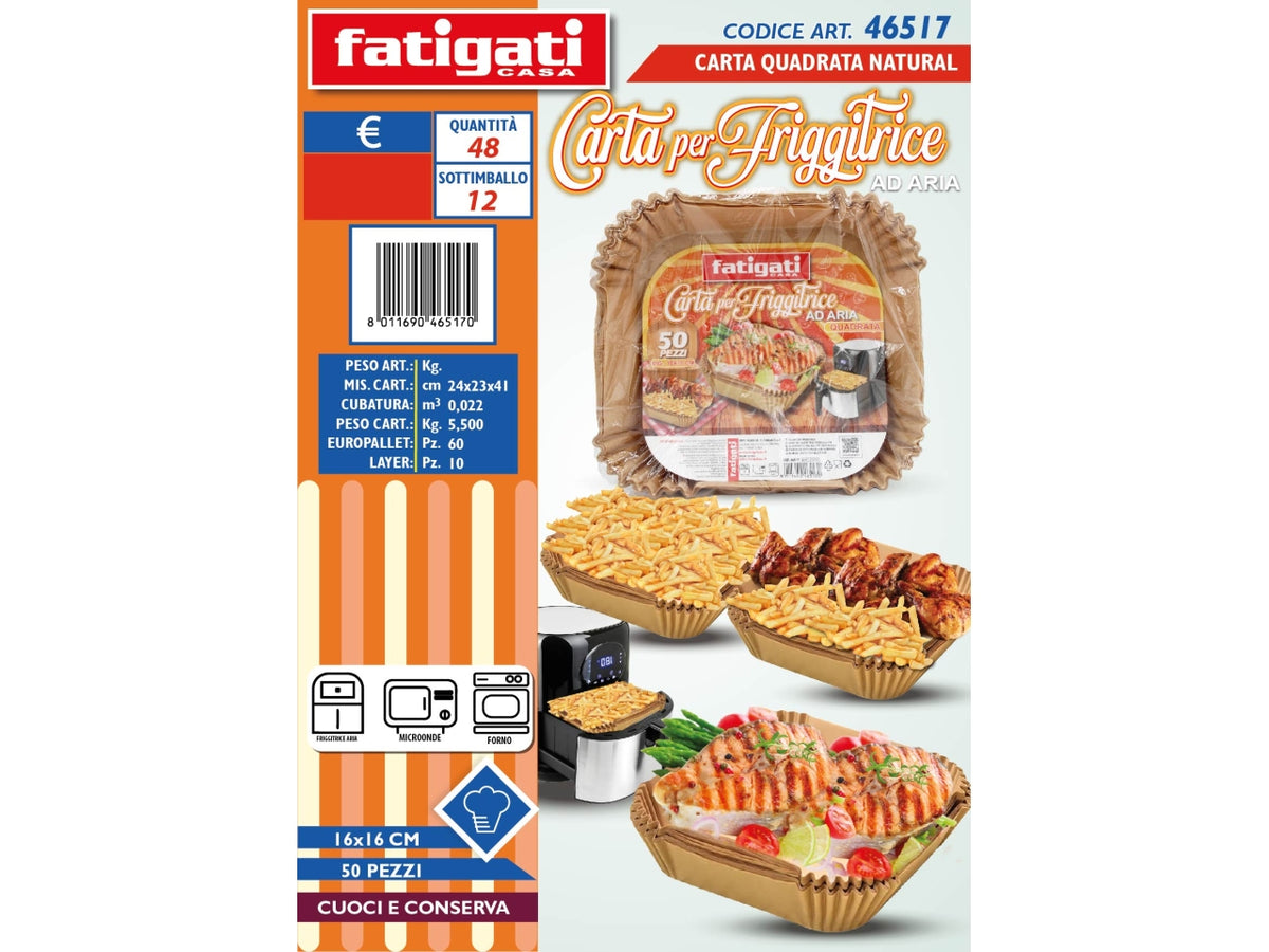 CARTA QUADRATA NATURAL PER FRIGGITRICE AD ARIA