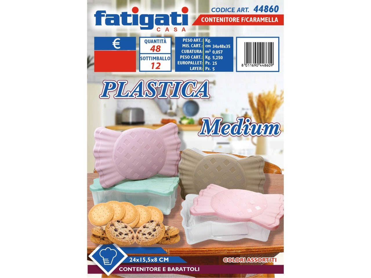 CONTENITORE IN PLASTICA A FORMA DI CARAMELLA 24X15,5CM 44860