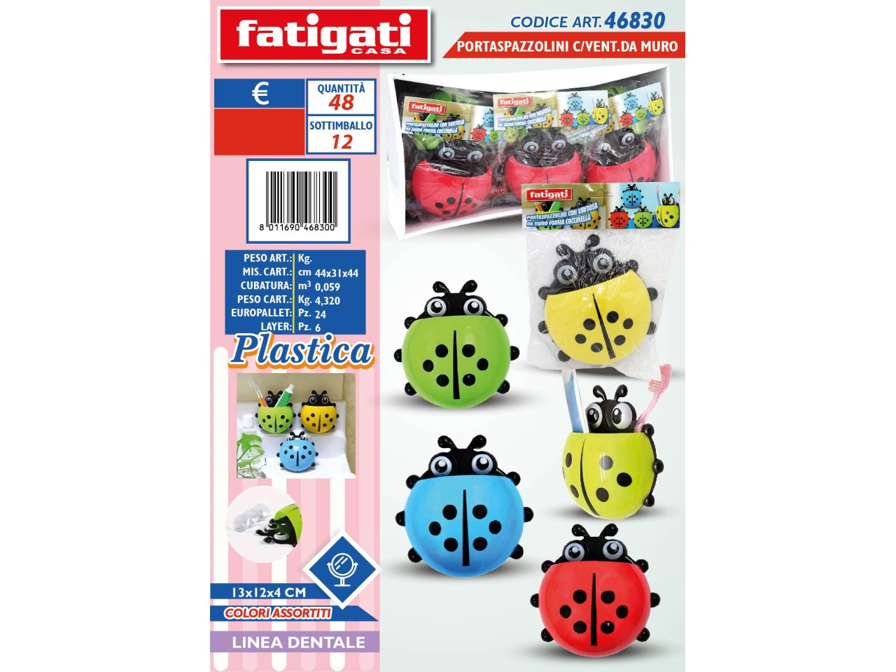 PORTASPAZZOLINI DA MURO CON VENTOSA