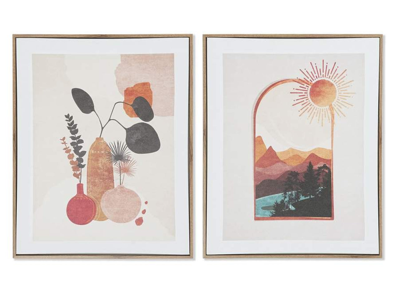 Quadro tela 40x3x50cm soggetto vasi e finestra in 2 modelli assortiti