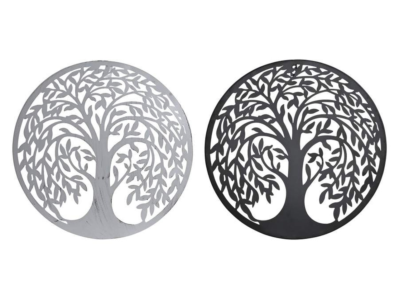 Decorazioni per le pareti metallo 40x1x40cm soggetto albero in 2 assortimenti