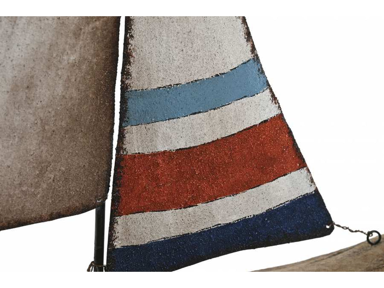 Decorazione barchetta metallo 39x6x46cm di colore naturale