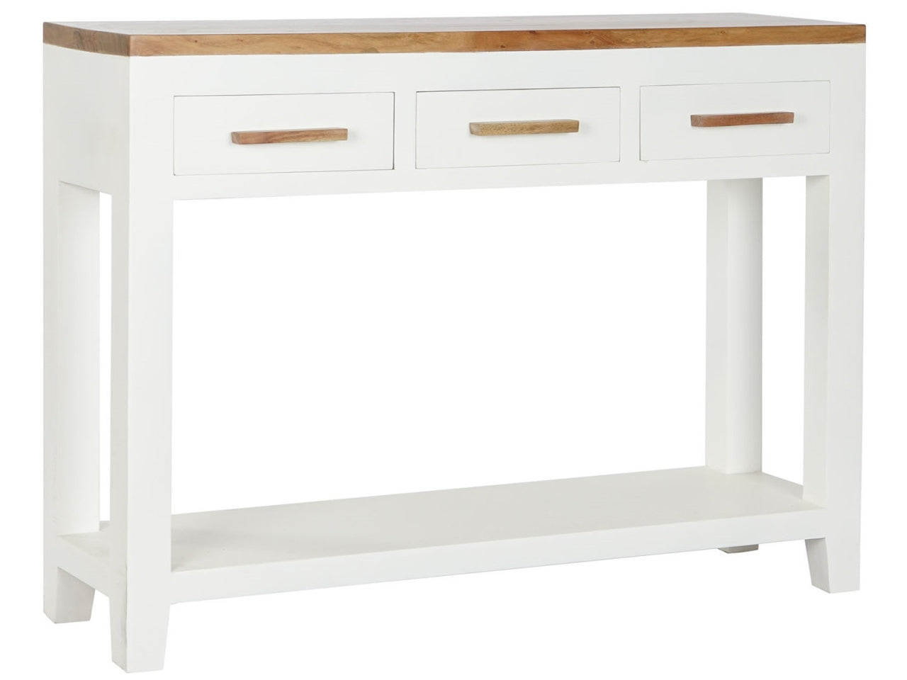Mobile console mango acacia 110x30x80cm di colore bianco