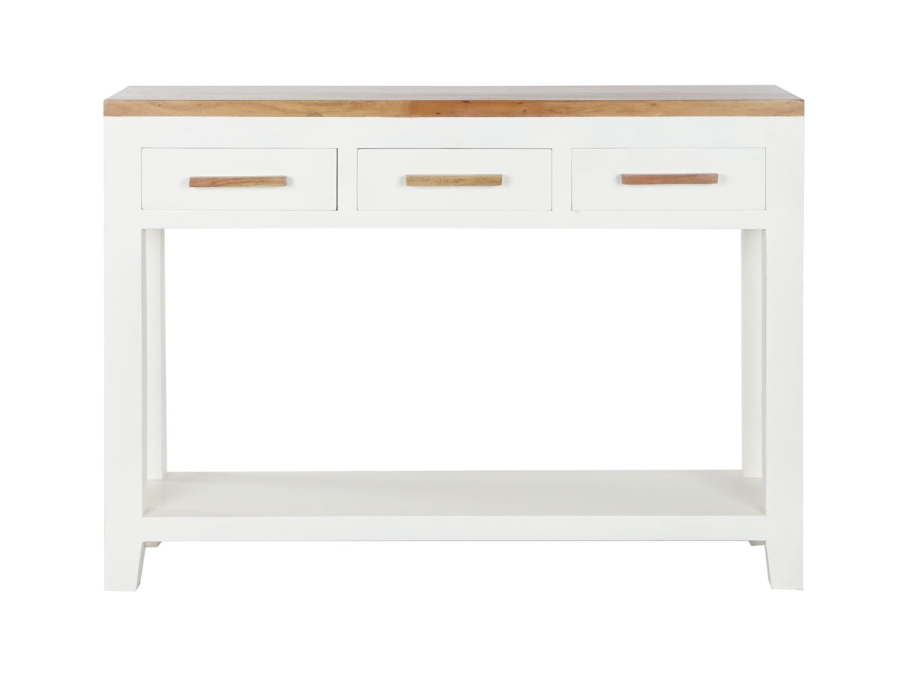 Mobile console mango acacia 110x30x80cm di colore bianco