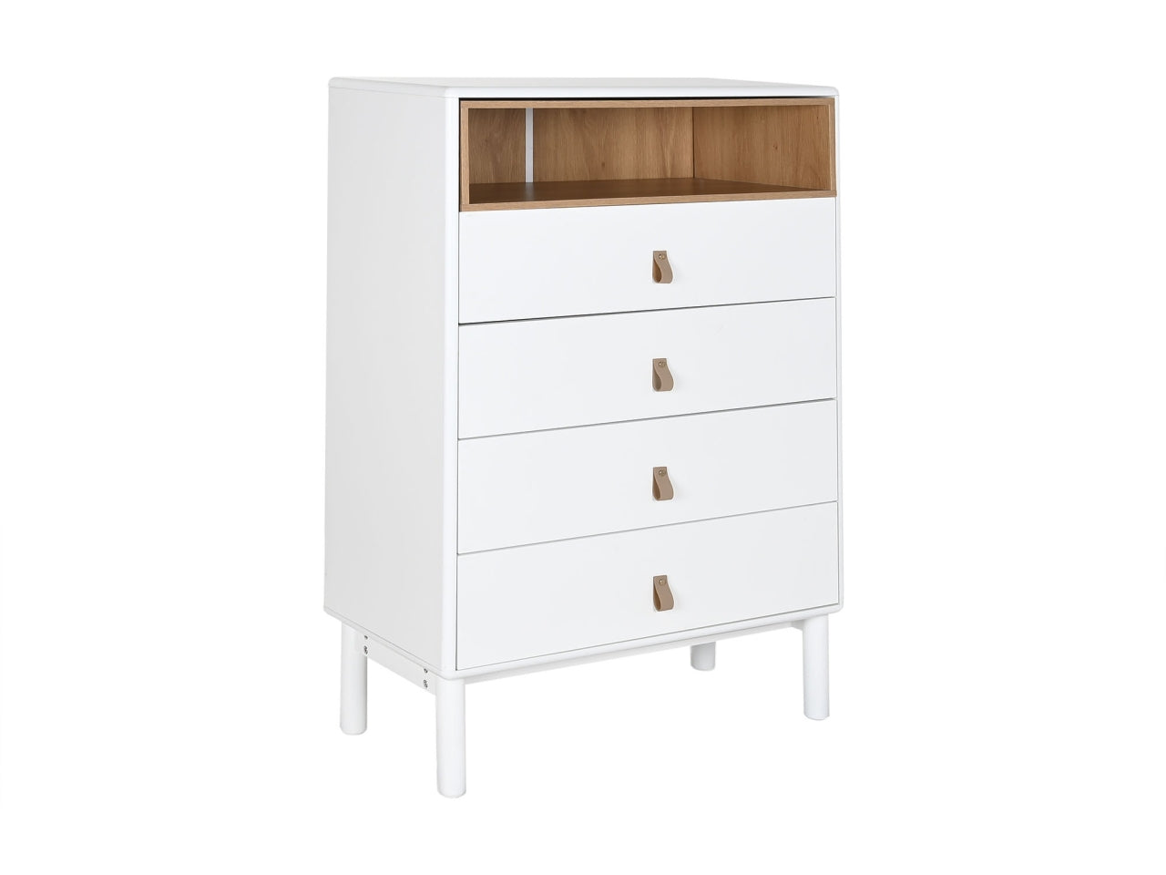 Mobile chiffonier 80x40x117cm di colore bianco