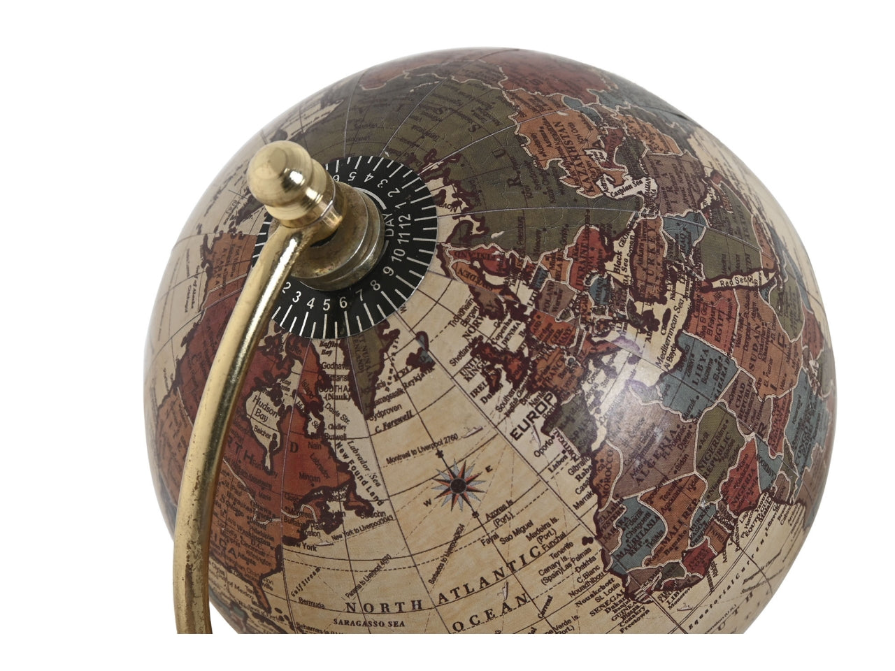 Mappamondo pvc marmo 10x10x20cm di colore beige