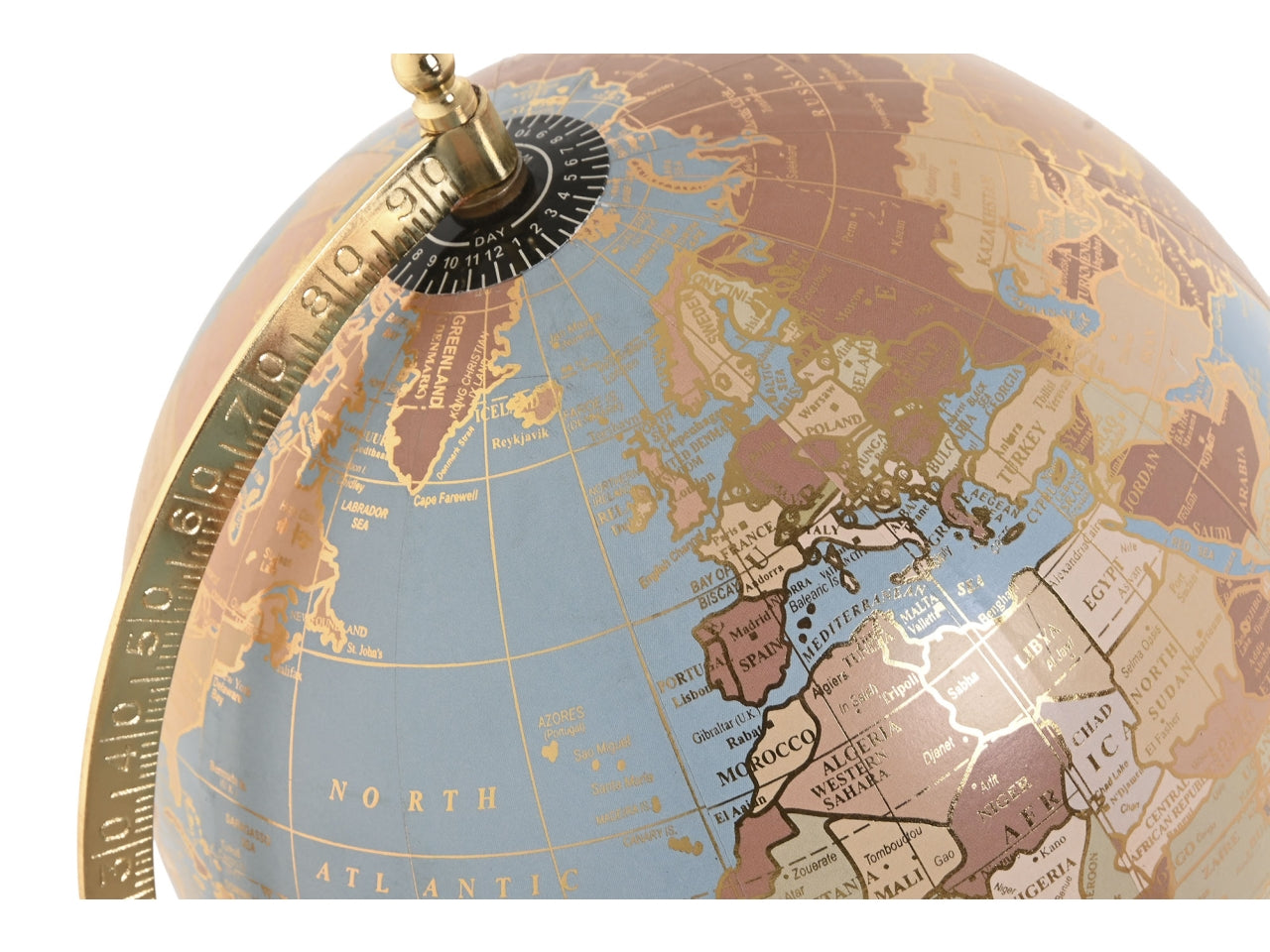 Mappamondo pvc marmo 22x20x30cm di colore azzurro