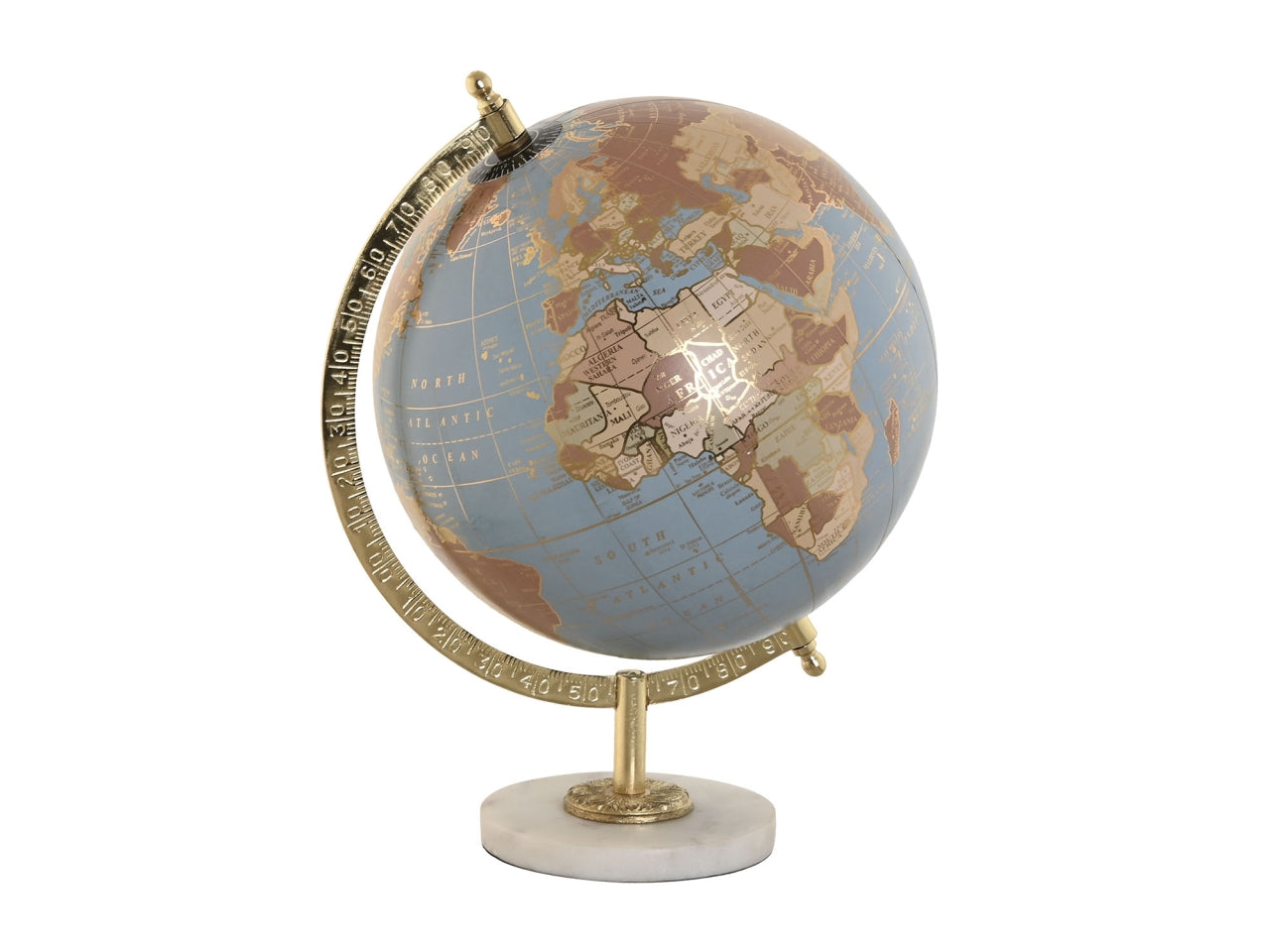 Mappamondo pvc marmo 22x20x30cm di colore azzurro