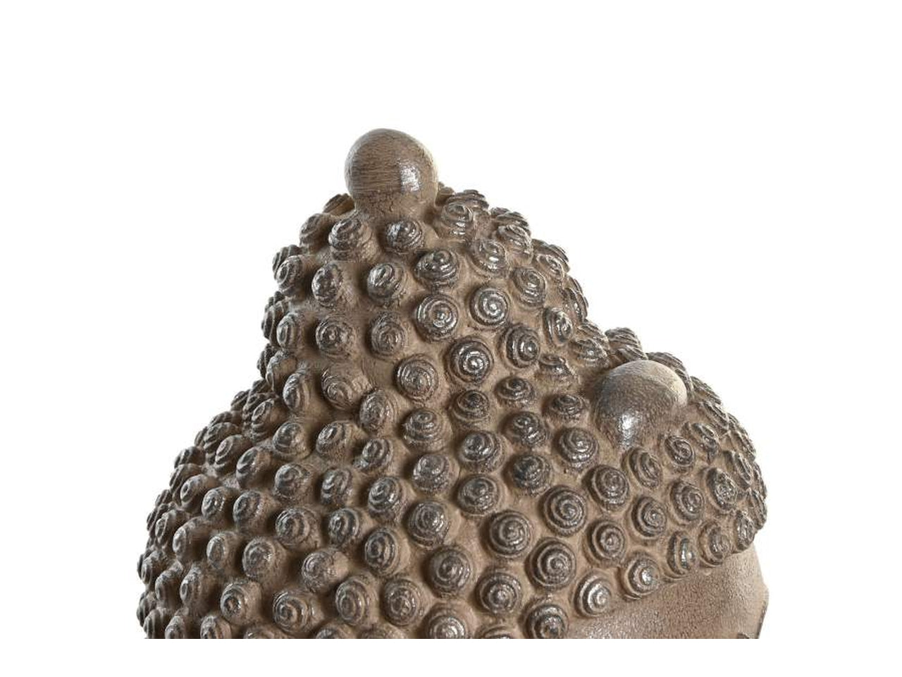 Testa budda resina 16x16x25,5cm di colore marrone
