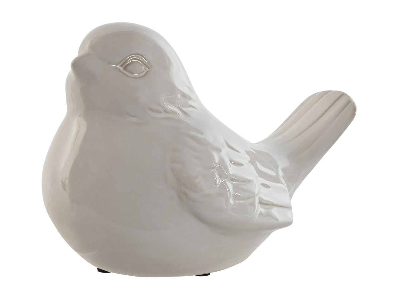 Statua passero 24x17x17 in ceramica di colore bianco