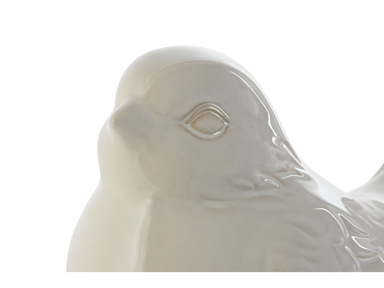Statua passero 24x17x17 in ceramica di colore bianco