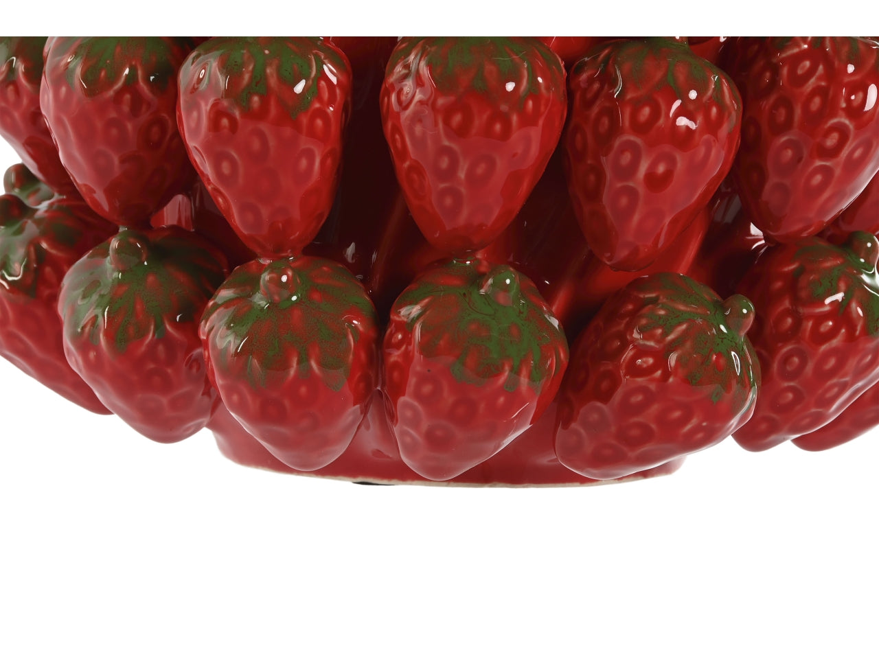 Vaso fragole in gres porcellana 24x24x28,5cm di colore rosso