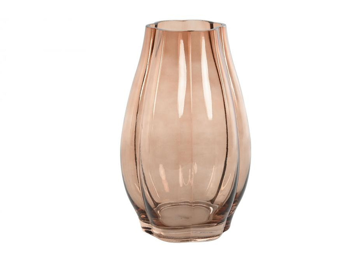 Vaso in cristallo 16x16x26cm di colore arancia