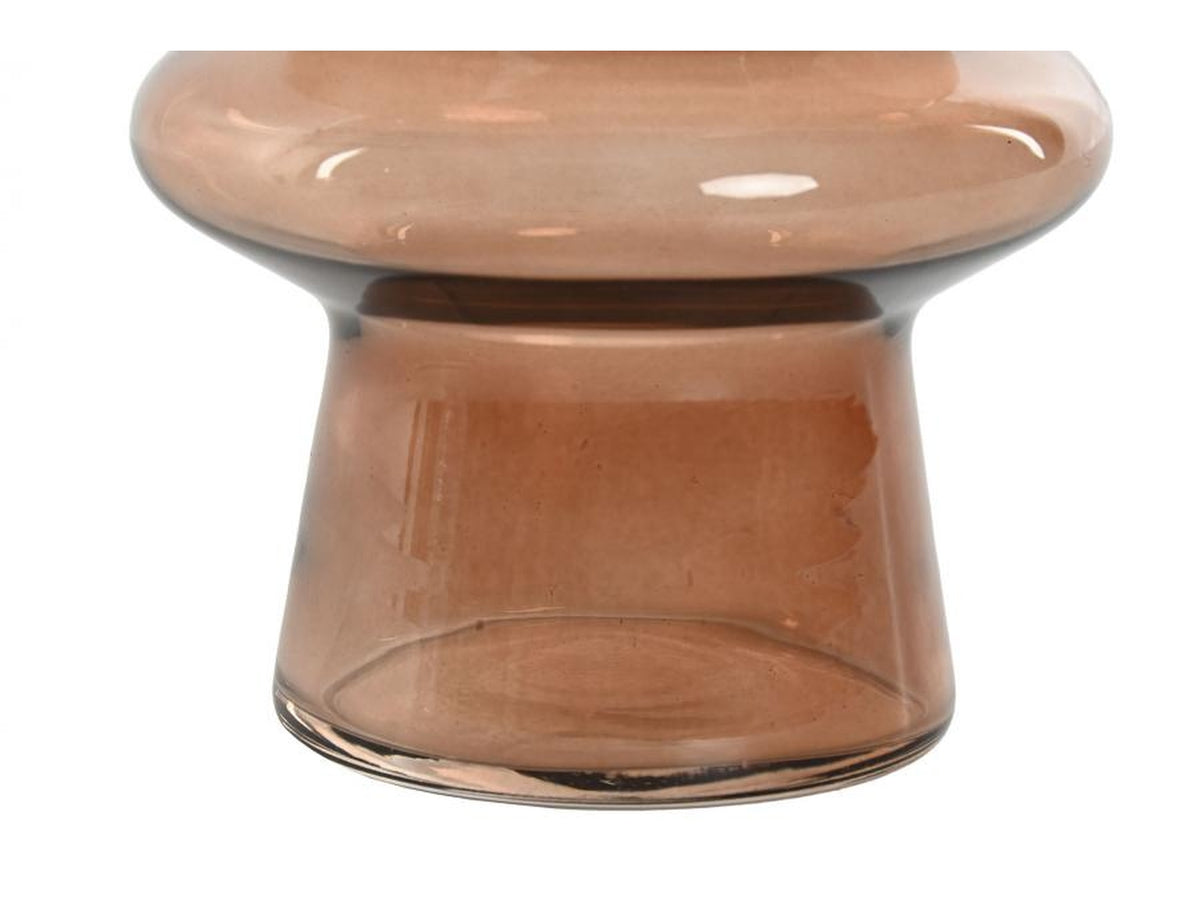 Vaso in cristallo 11,5x11,5x19,5cm di colore arancia