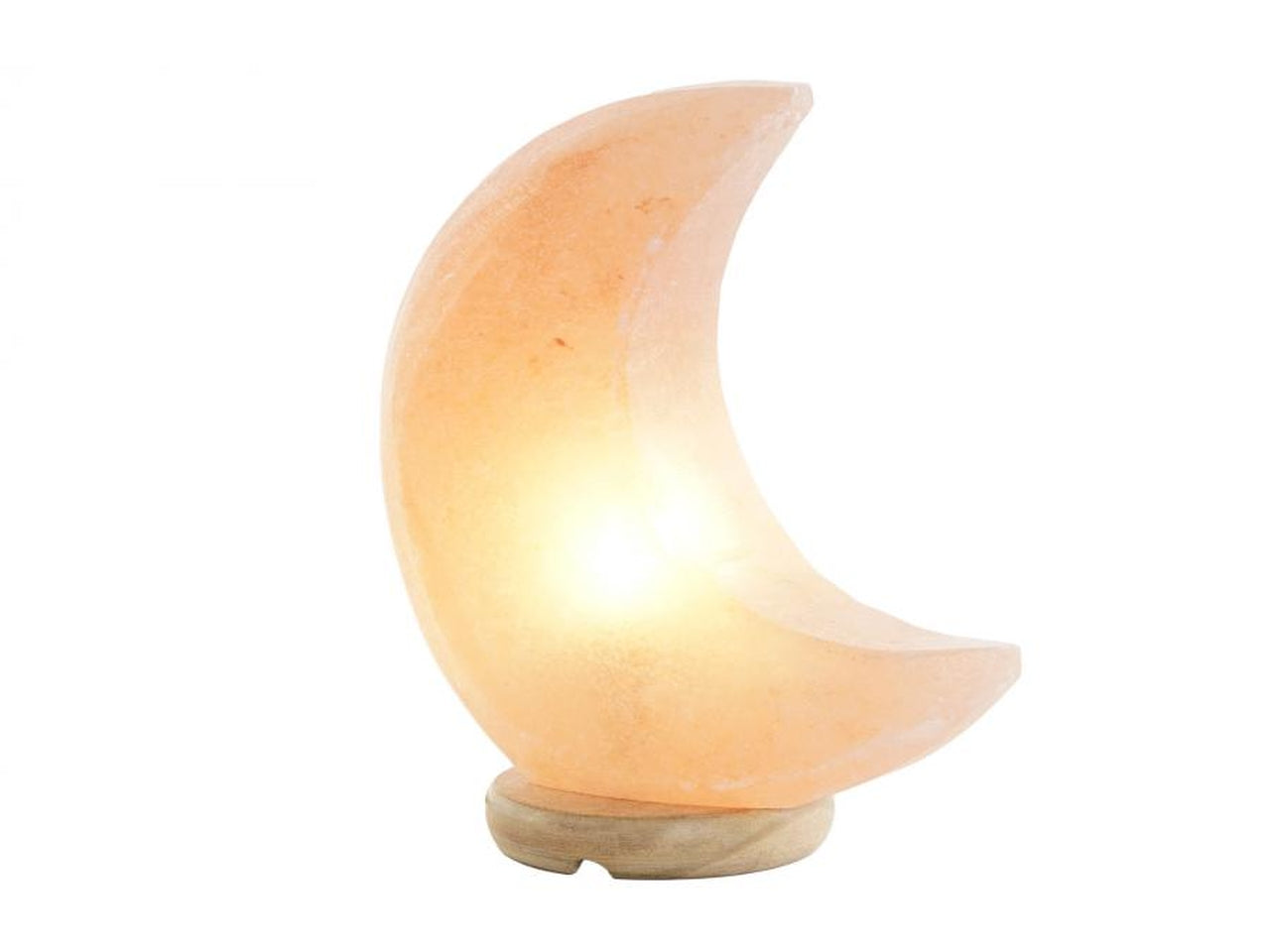 Lampada da tavolo a forma di luna in acacia 20x10x23cm