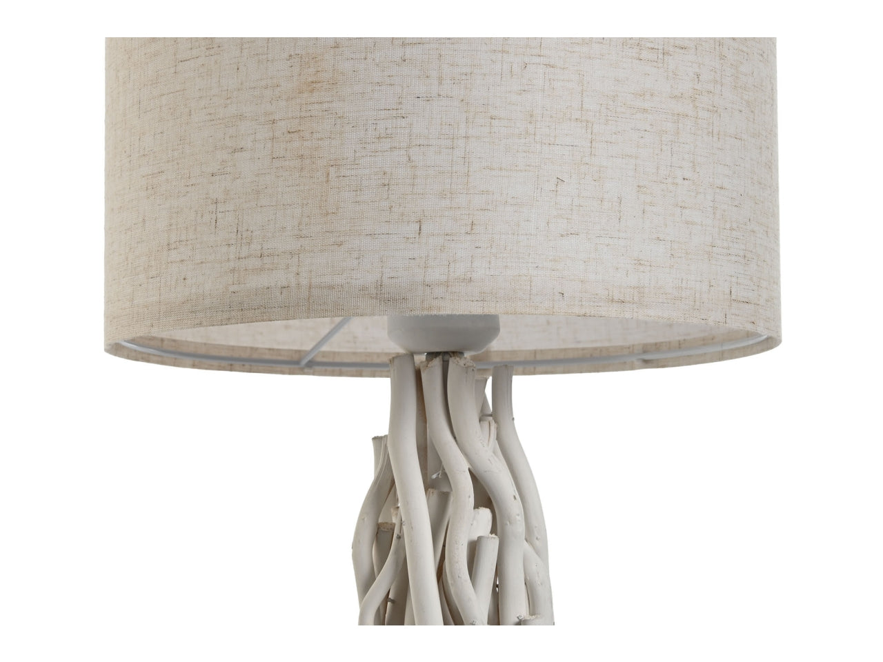 Lampada da tavolo in legno e cotone 26x26x69cm