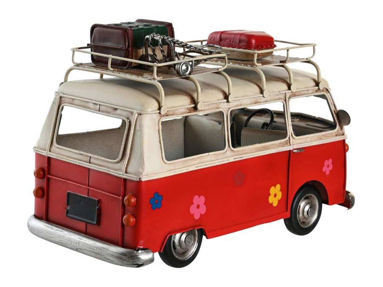 Auto bus decorazione metallo 28x14x18cm in 2 modelli assortiti