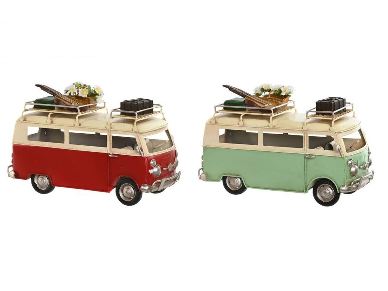 Auto bus decorazione in metallo 25x12x17cm in 2 modelli assortiti