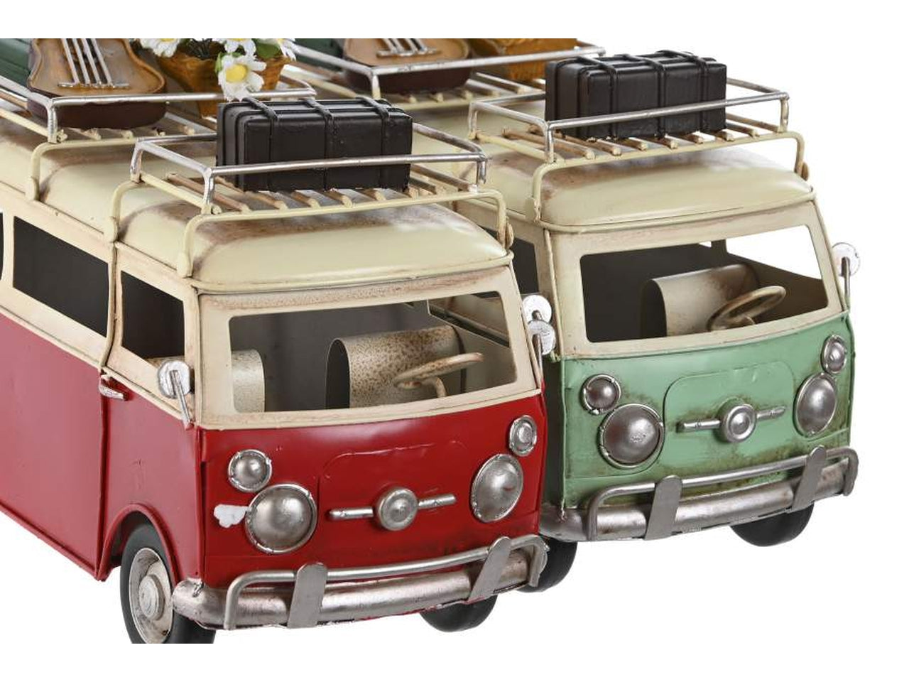 Auto bus decorazione in metallo 25x12x17cm in 2 modelli assortiti