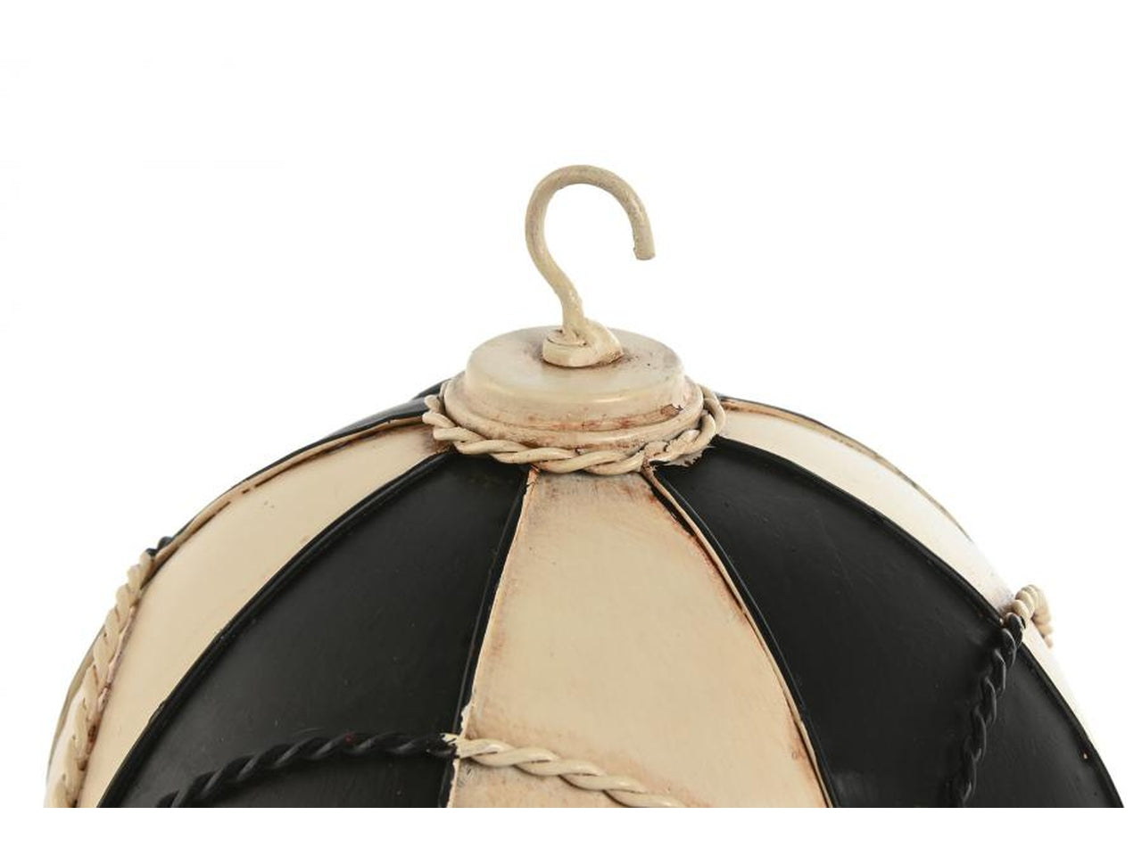 Aereoplano con mongolfiera decorazione in metallo 17x17x32cm globo in 2 modelli assortiti