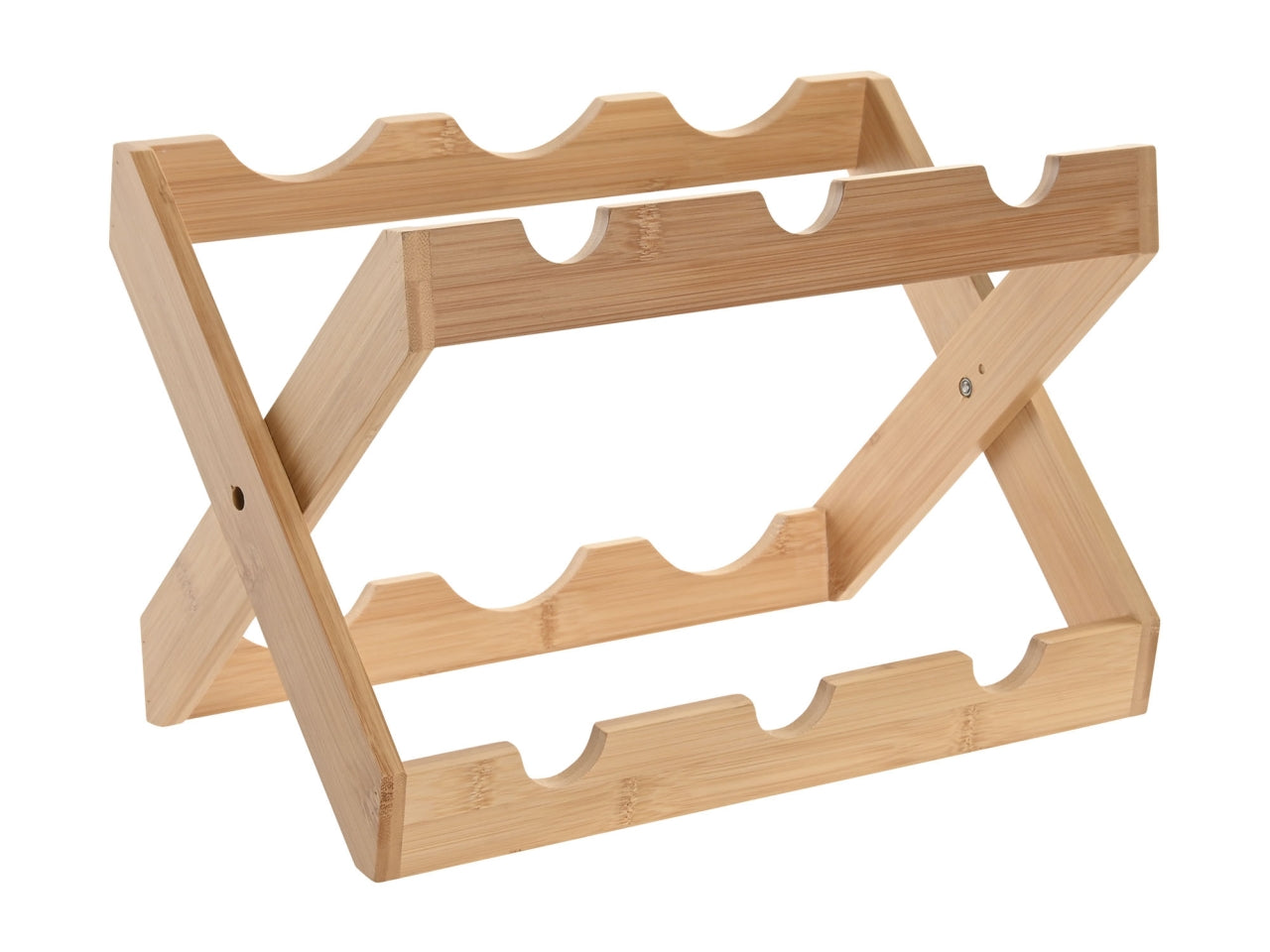 Portabottiglie in bambu' pieghevole per 6 bottiblie 35,5x20x29,5cm