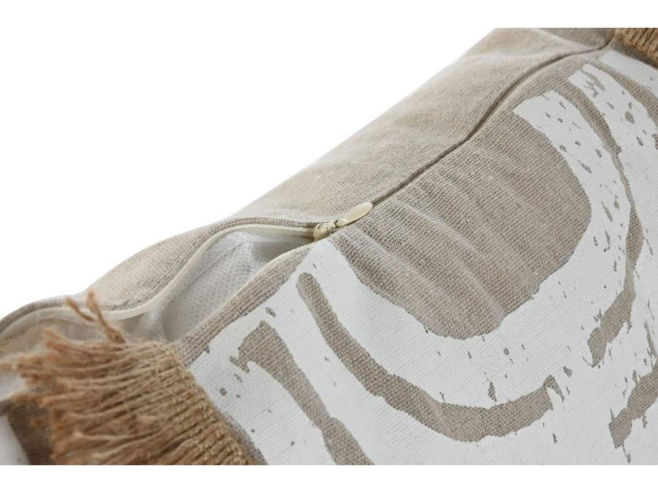 Cuscino in cotone iuta 45x8x45cm di colore bianco