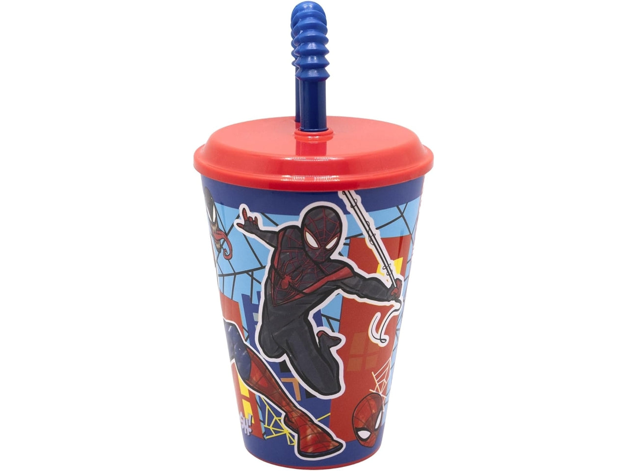 Spiderman bicchiere con cannuccia 430ml