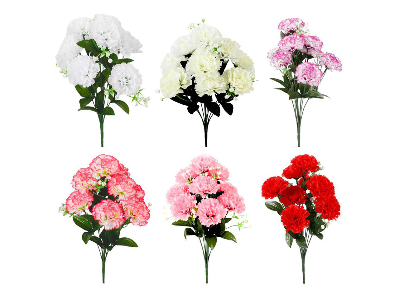 Mazzetto garofani 43cm colori assortiti