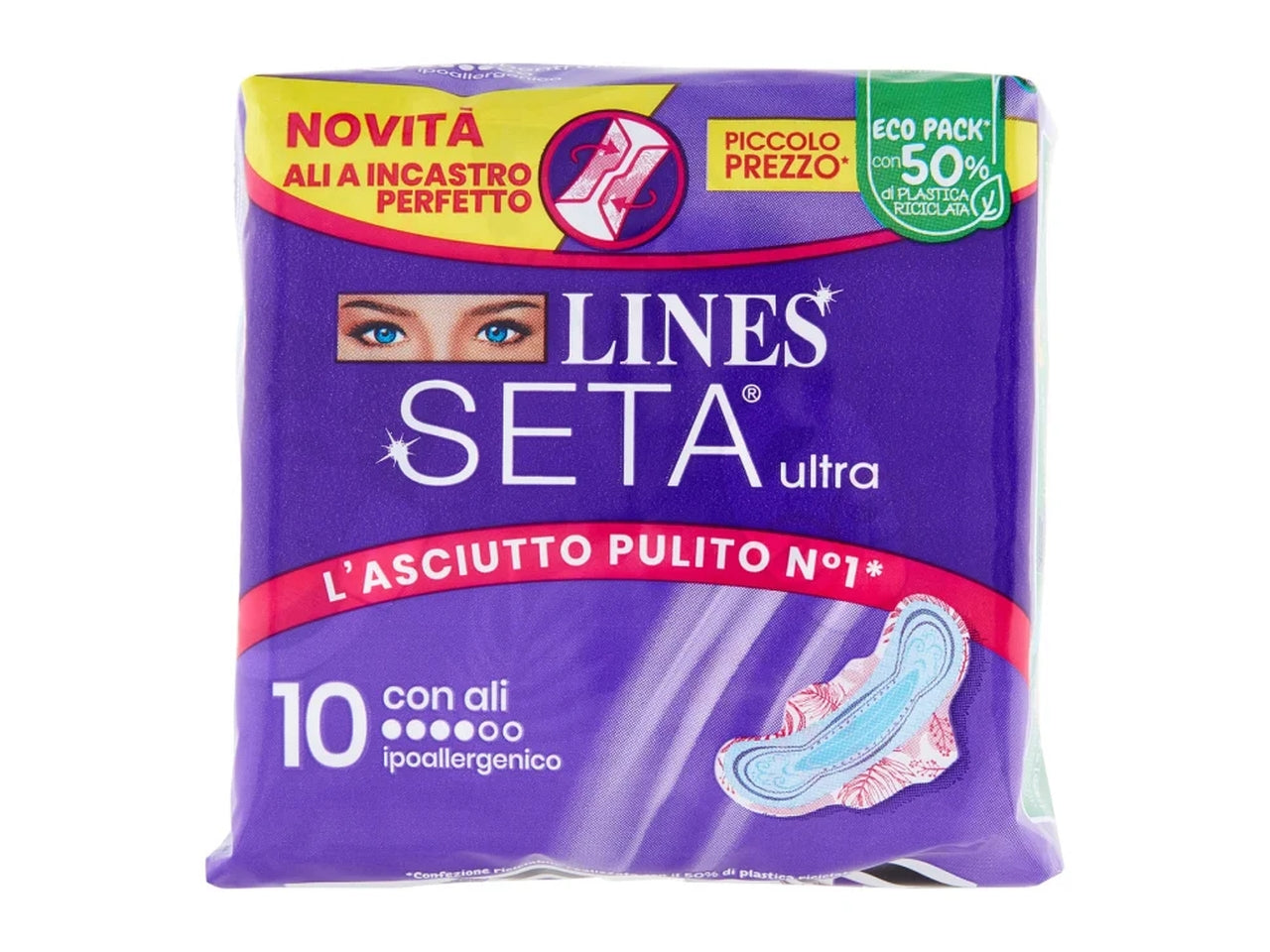 Lines seta ultra con ali 10 pezzi $