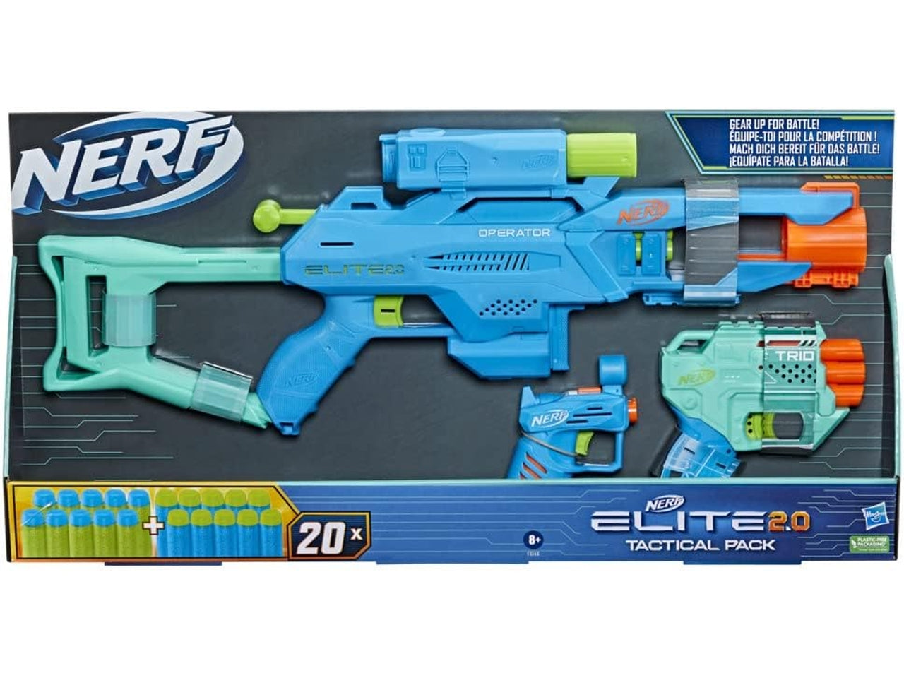 Nerf elite 2,0 tactical pack set di 3 balestre e 20 dardi nerf elite