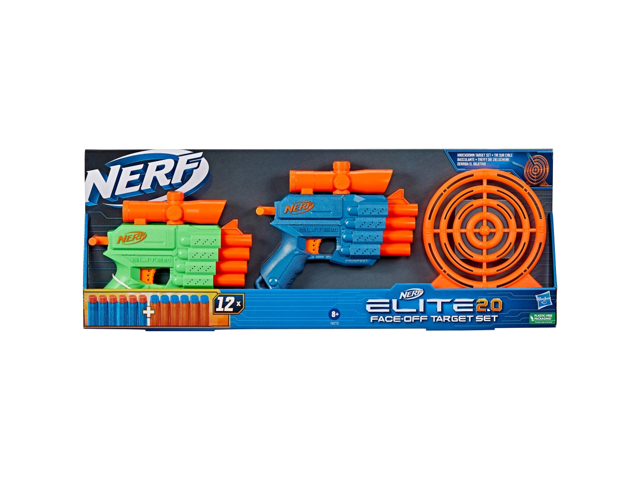 Nerf elite 2,0 face of target set 2 pistole con bersaglio