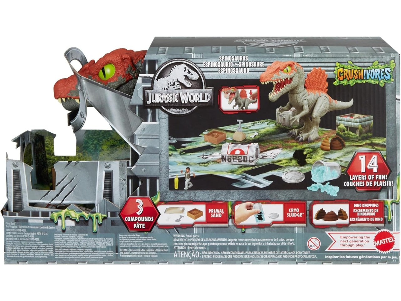 Jurassic world spinosaurus distruggi gabbie