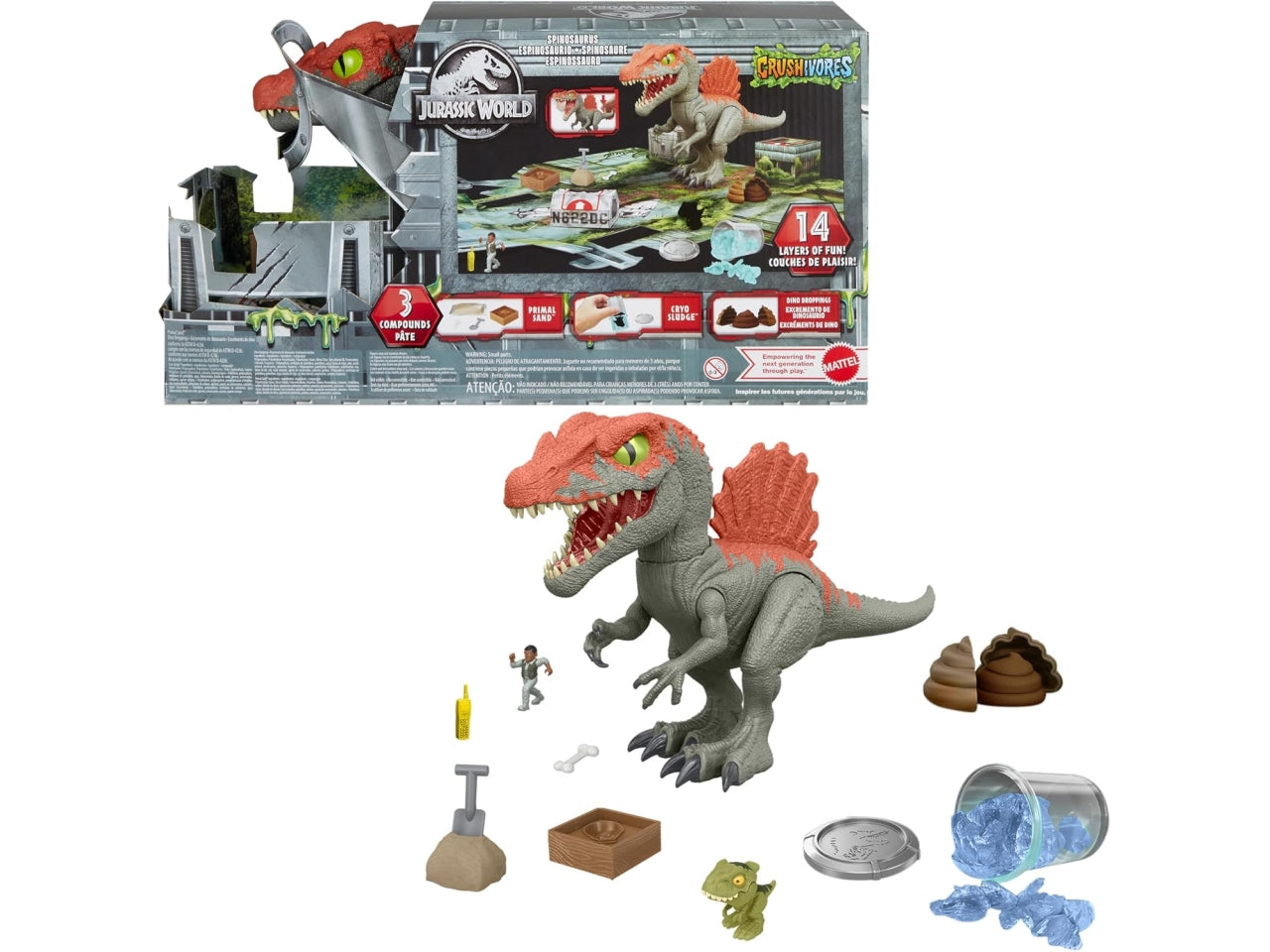 Jurassic world spinosaurus distruggi gabbie