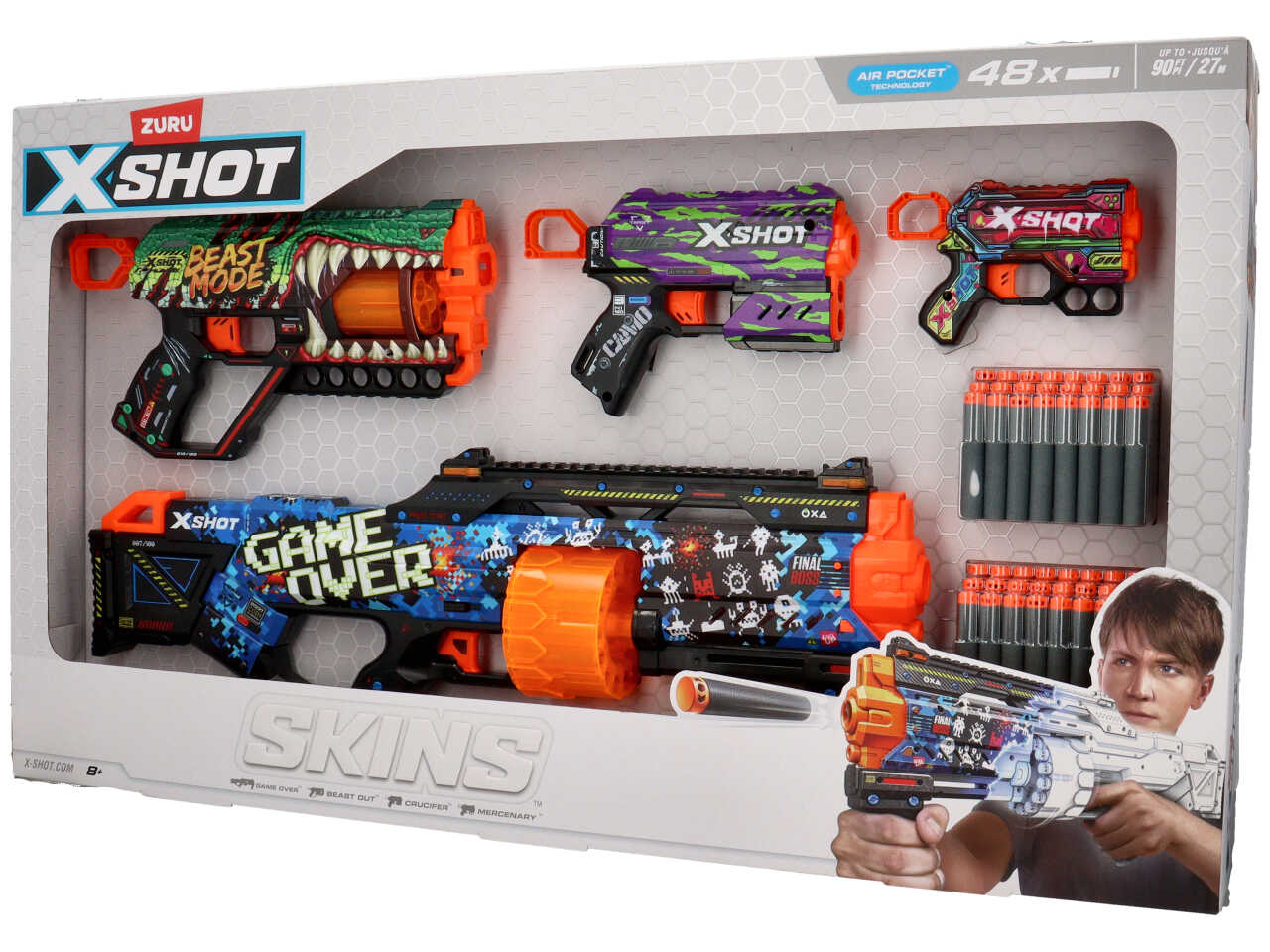 X-shot skins mix combo last stand fucile con canna auto-rotante