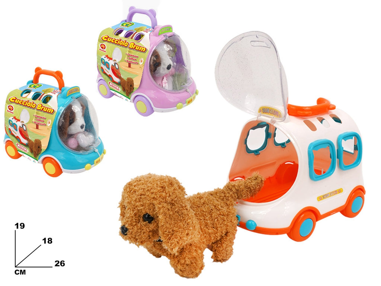 Cane batteria con brum trasportino