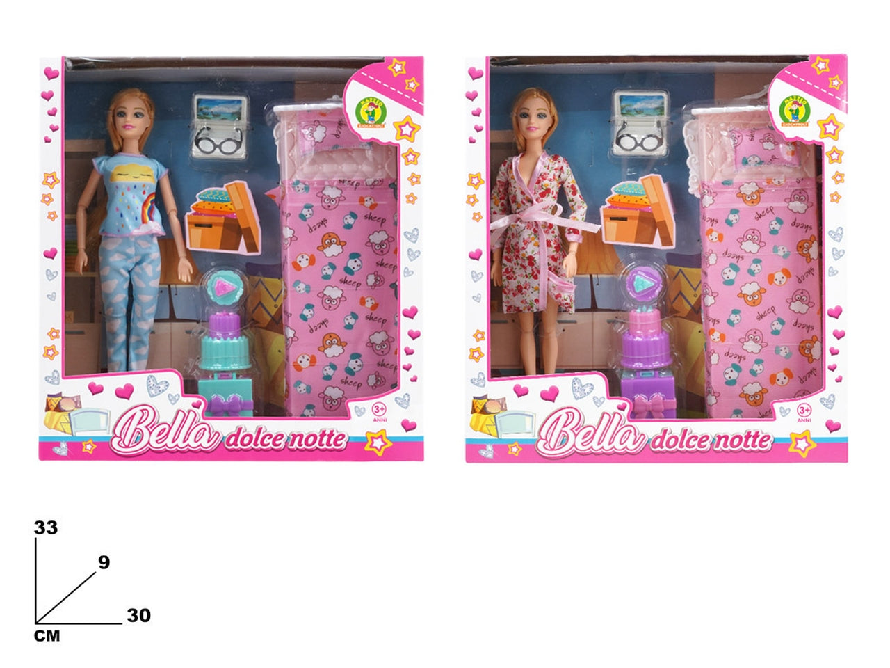 Bambola bella dolce notte c/accessori