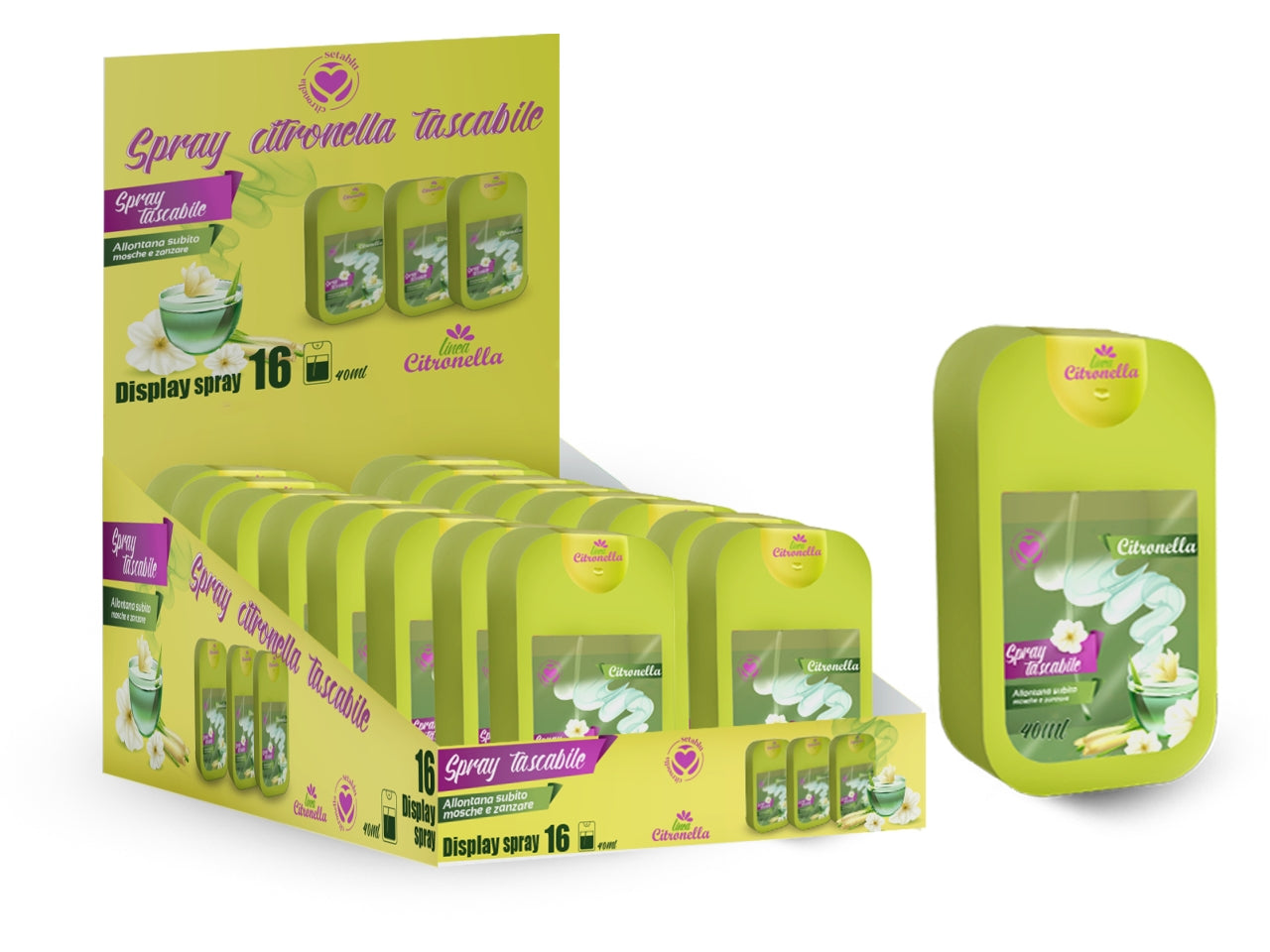 Spray alla citronella 40ml in display