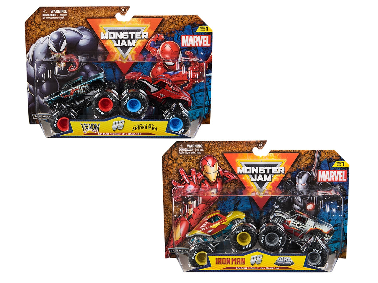 Marvel Monster jam set di 2 veicoli in scala 1:64