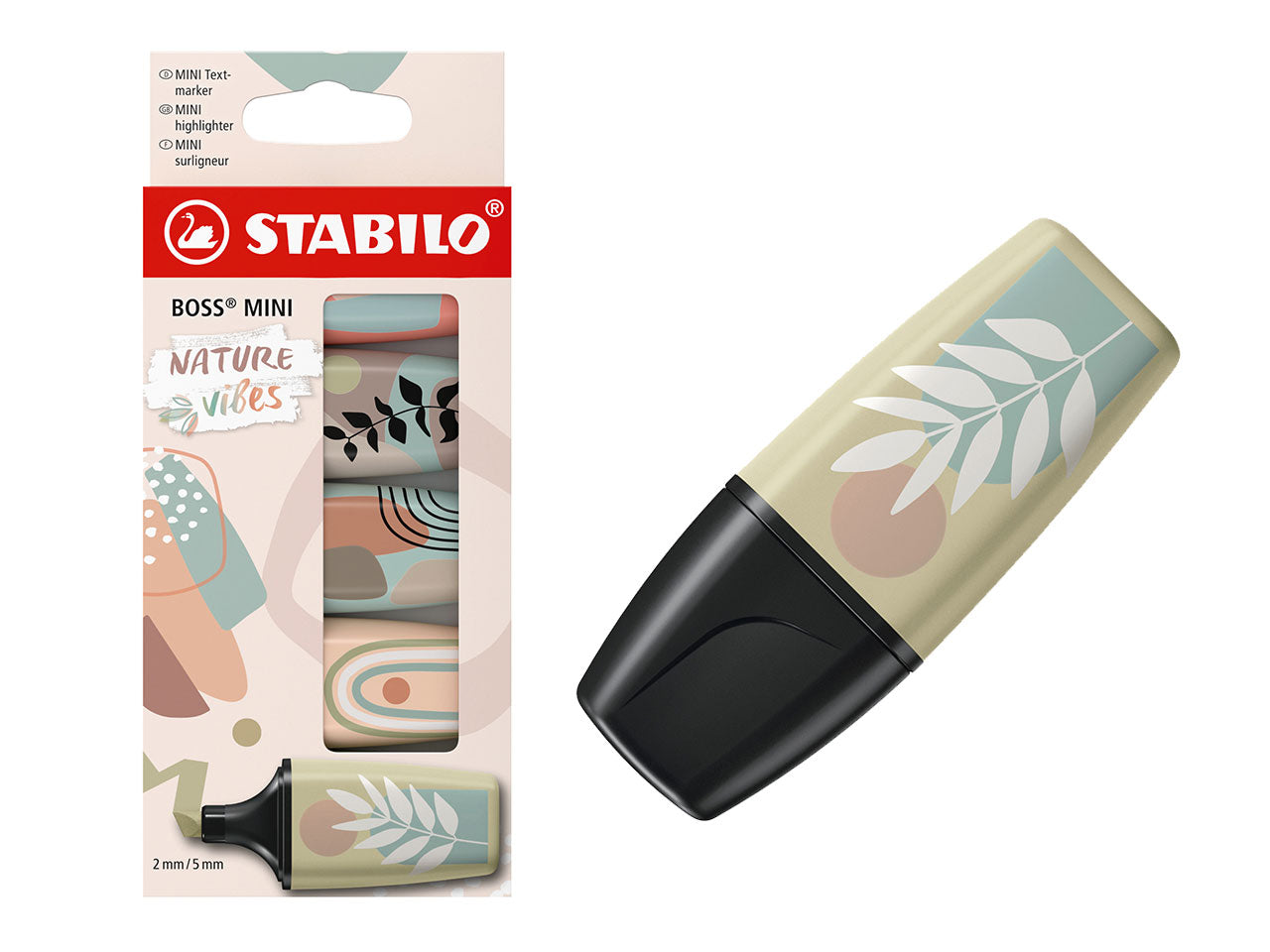 Stabilo boss evidenziatori mini naturevibes astuccio in cartone da 5 colori