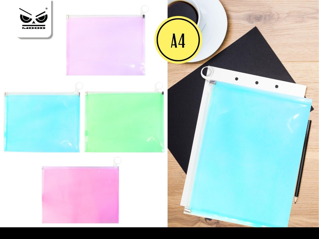 Busta trasparente color misura L