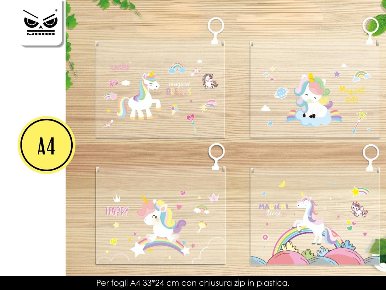 Busta trasparente unicorn misura L