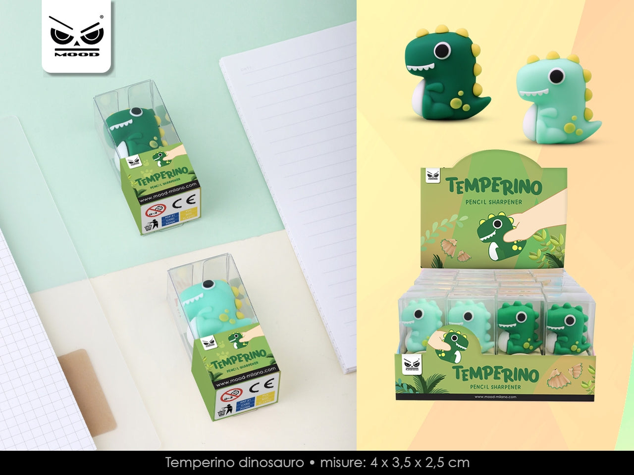 Dinosauro temperino con contenitore