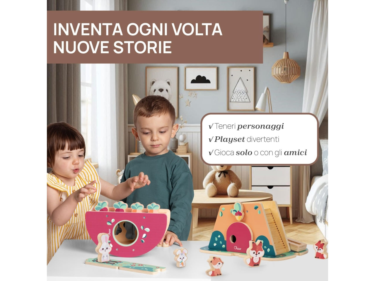 Chicco gioco legno tana delle volpi
