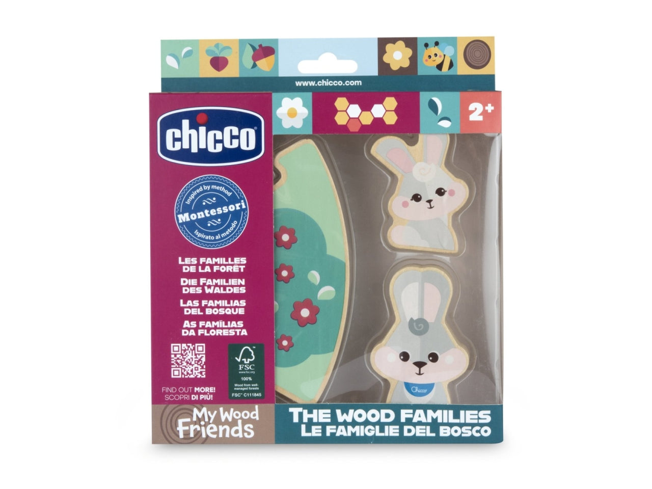 Chicco gioco legno set 2 conigli papa'