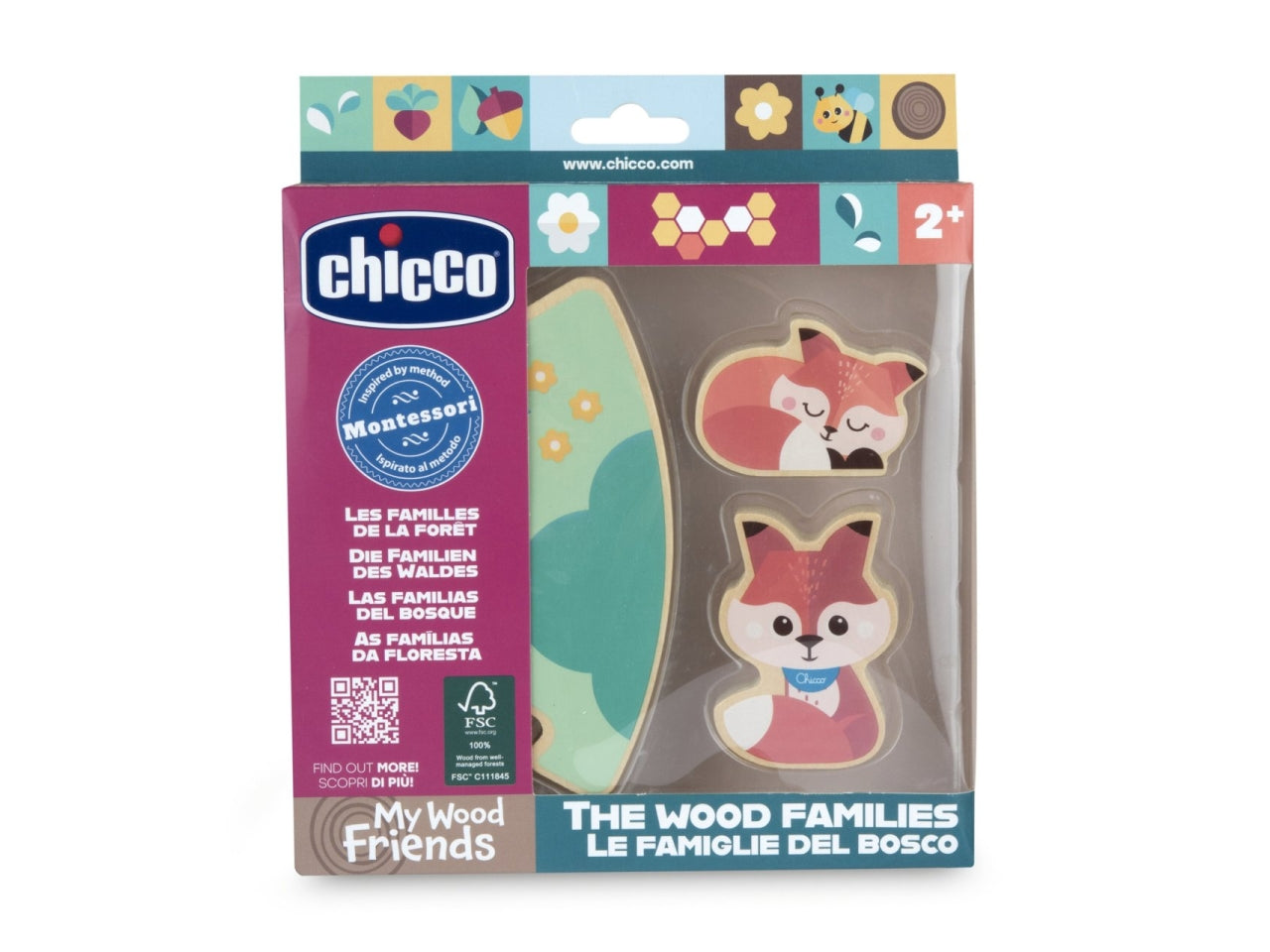 Chicco gioco legno set 2 volpi papÃ 