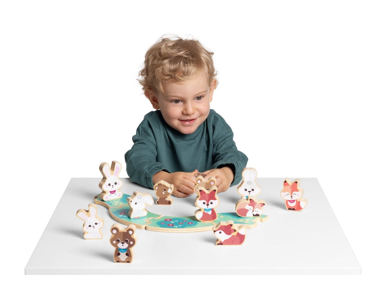 Chicco gioco legno set 2 volpi mamma