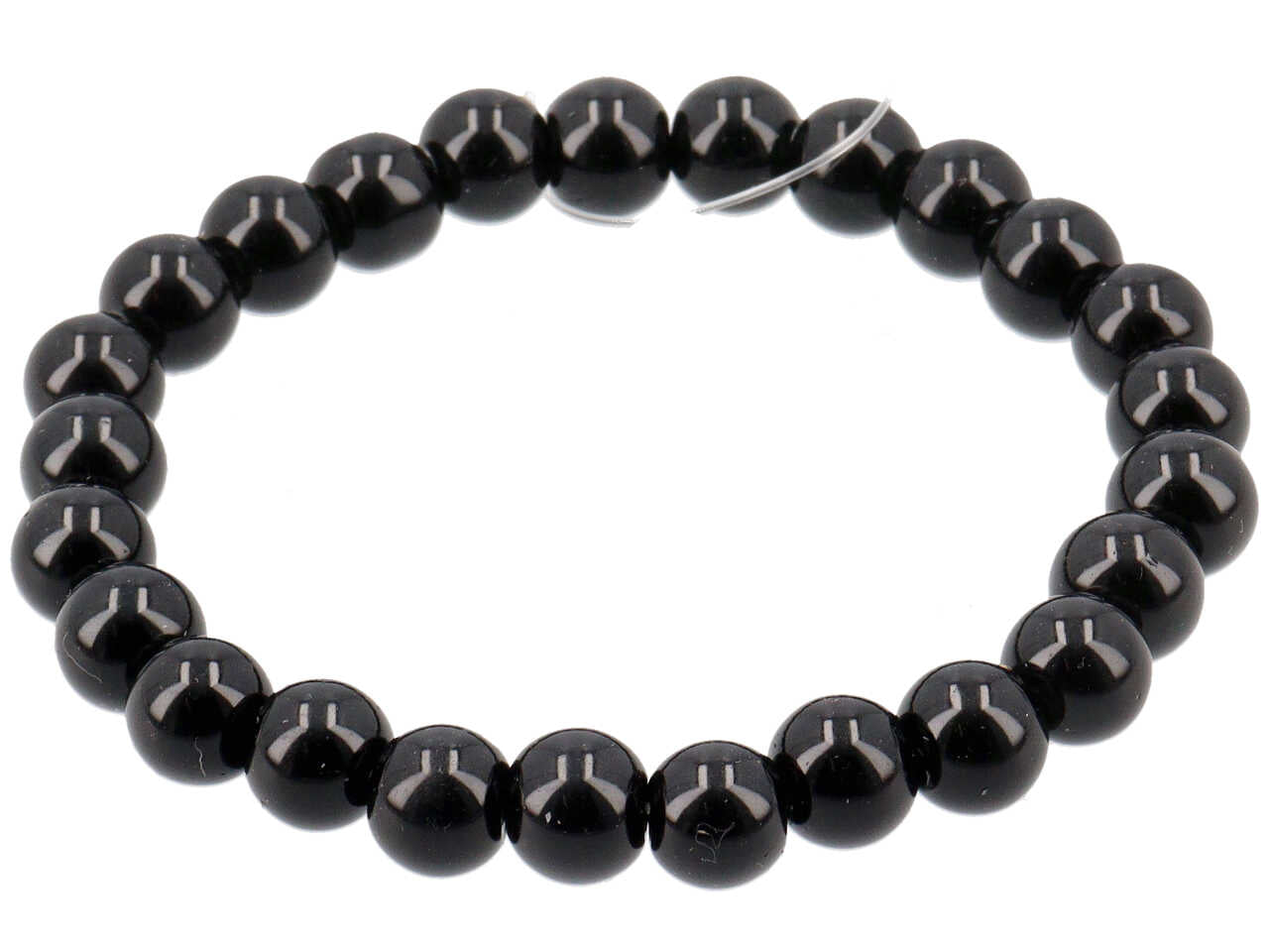 Bracciale elastico con perle nere 8mm